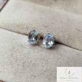 Sky Blue Topaz Stud Earring, Handmade Earring, Topaz Bridal jewelry, 925 Sterling Silver Earring, Woman Jewelry, Engagement Gift, Gift Idea